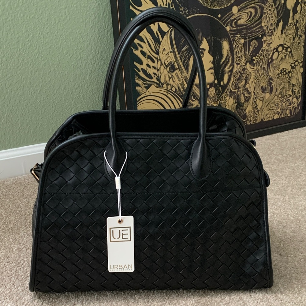 NWT Urban Expressions Black Woven Satchel